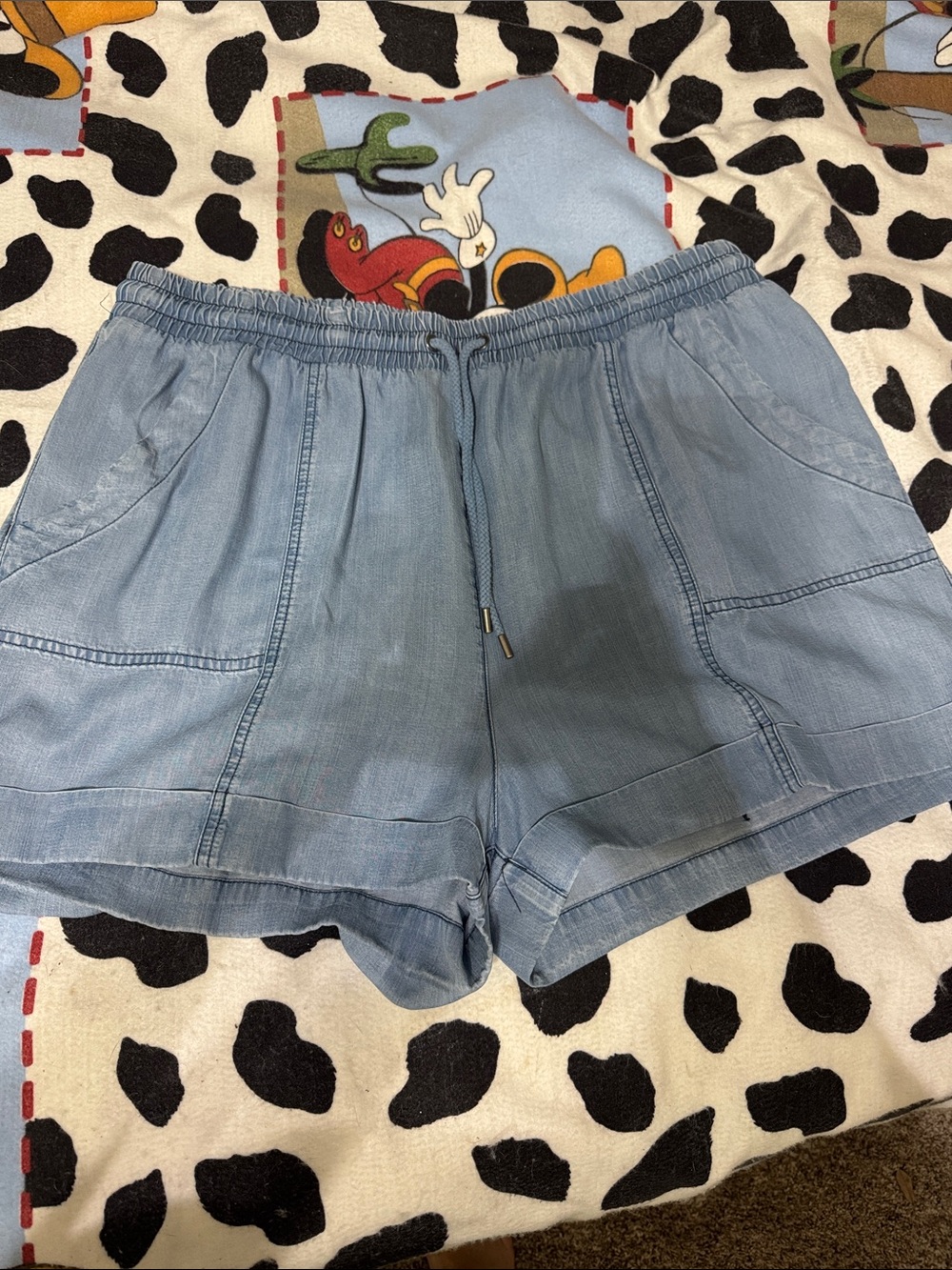 Universal Thread Light Blue Drawstring Chambray Shorts